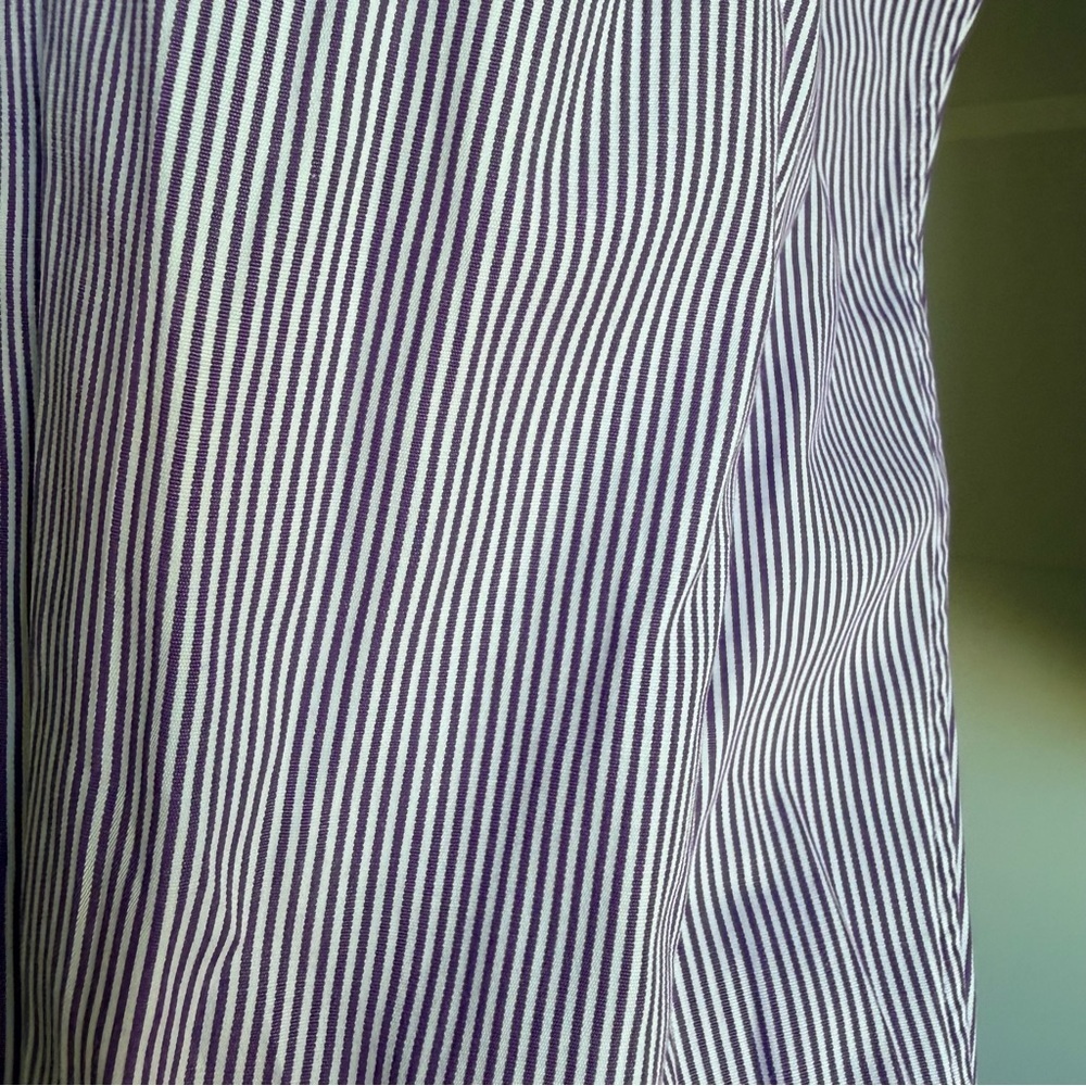 Ralph Lauren Men’s Purple Striped Button-Down Dress Shirt | 17.5 34/35 - Picture 4 of 5